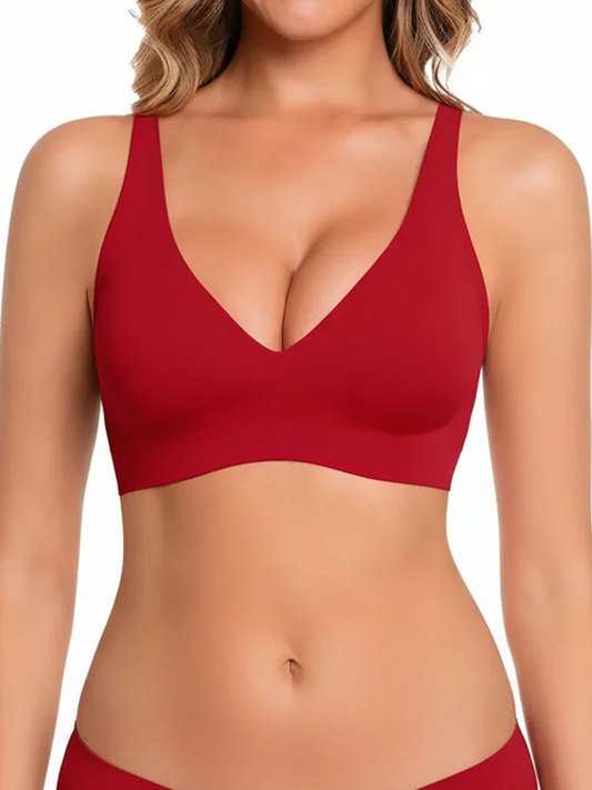 Glowiva - Wireless seamless push-up bra with deep V-neck